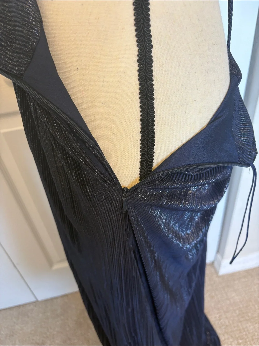 NWOT Jonathan Simkhai Daisy Metallic Cutout Pleated Maxi Gown. Size 2 & 4